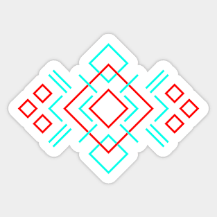 Abstract Background - Red Cyan Sticker